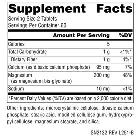 Source Naturals Bis-Glycinate de Magnésium 120 comprimés vue arrière