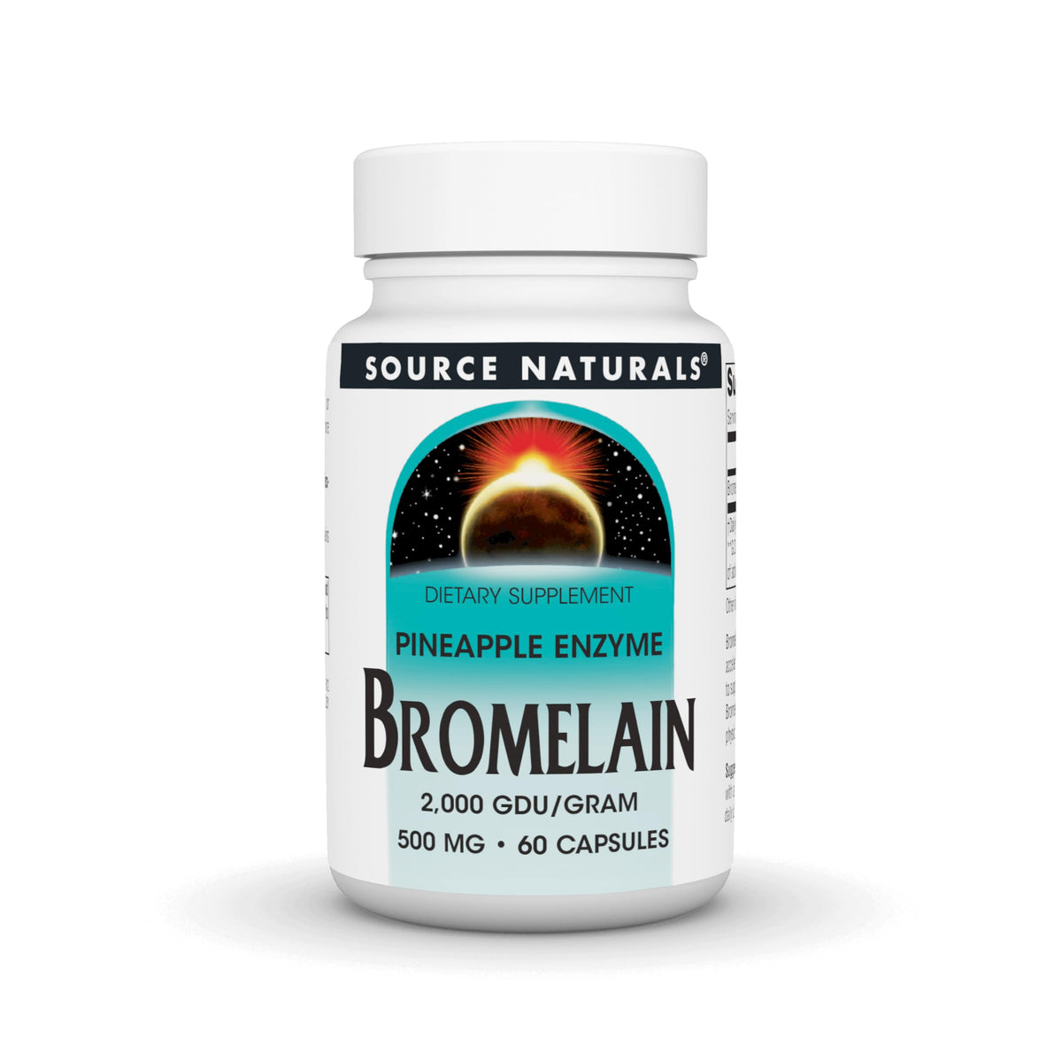 Source Naturals Bromélaïne 500 mg 60 capsules vue de face