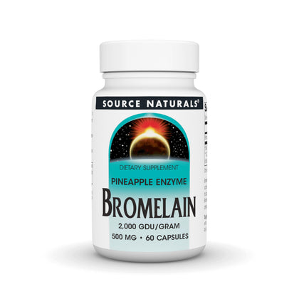 Source Naturals Bromélaïne 500 mg 60 capsules vue de face
