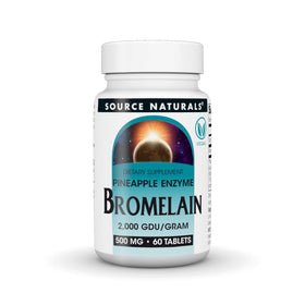 Source Naturals Bromélaïne 500 mg 60 comprimés végétaliens, vue de face
