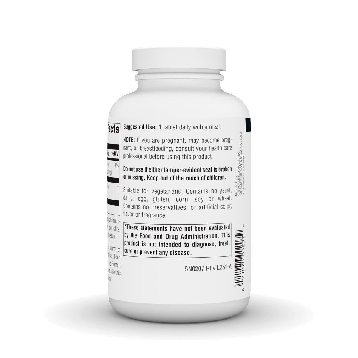 Source Naturals Butcher's Broom 500 mg 250 Tablettes avec cuillère de dosage
