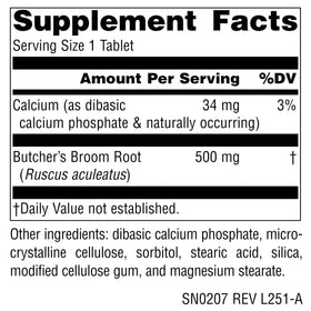 Source Naturals Butcher's Broom 500 mg 250 Tablettes côté