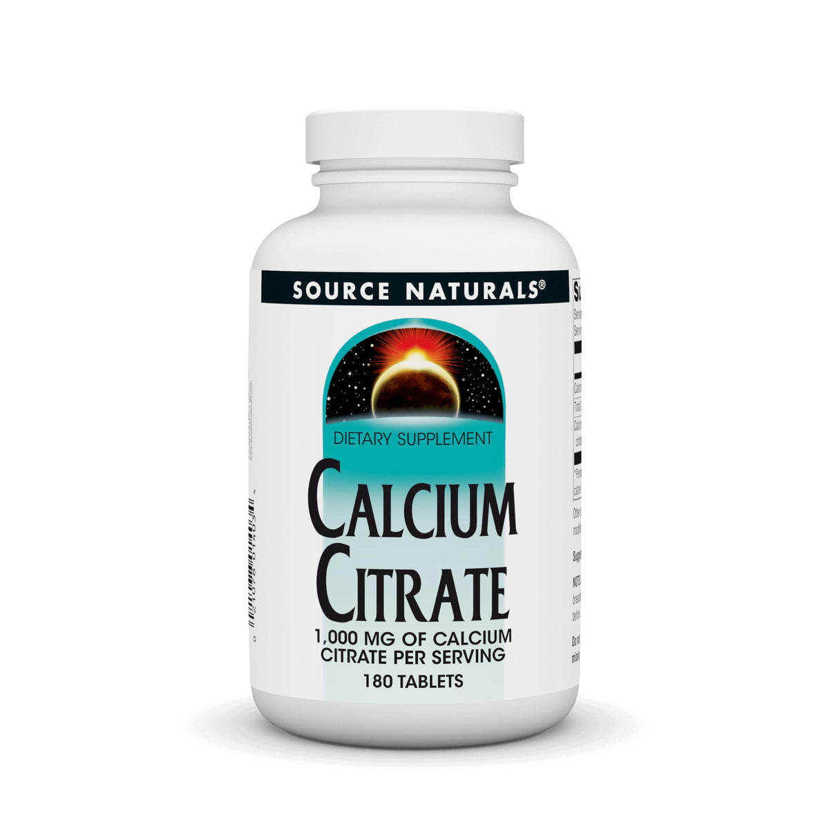 Source Naturals Calcium Citrate 1000 mg 180 comprimés - vue avant