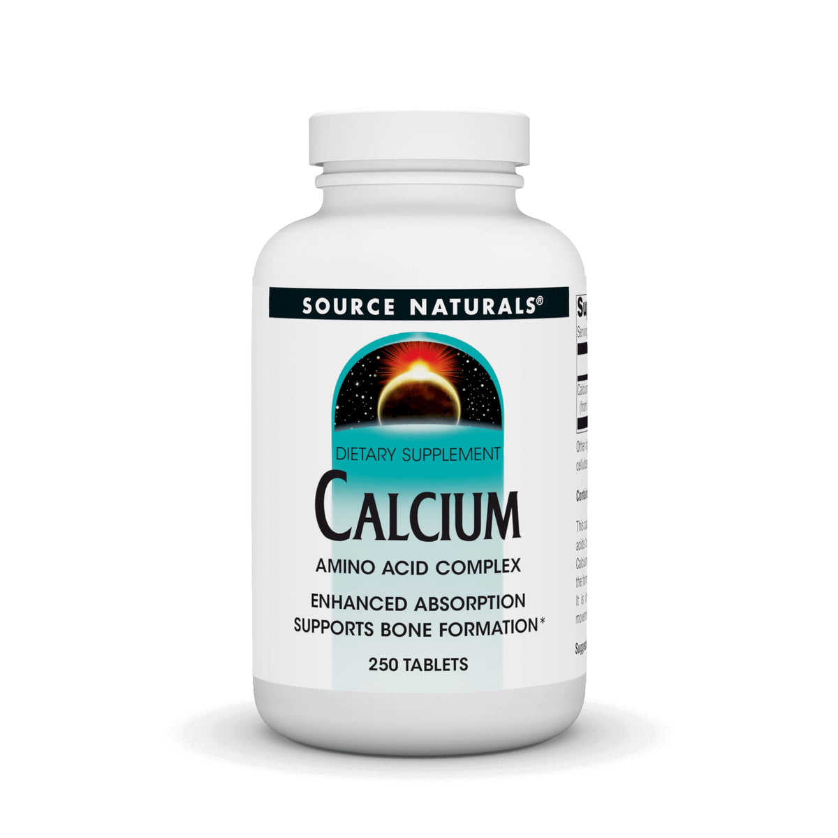 Source Naturals Calcium Complexe Amino Acides 250 Comprimés - vue avant