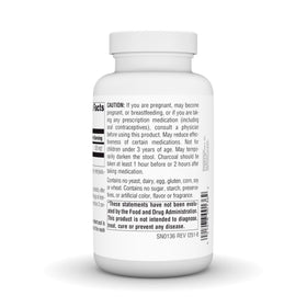 Source Naturals Charbon Actif 260 mg gélules végétariennes, gélules sur une table