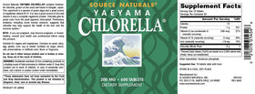 Source Naturals Chlorella 200 mg comprimés sur une table