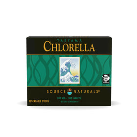 Source Naturals Chlorella Yaeyama 200 mg, boîte de 300 comprimés, vue de face