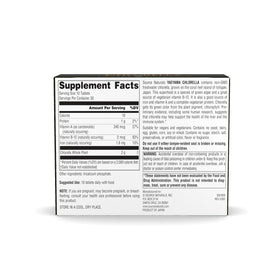 Source Naturals Chlorella Yaeyama 200 mg, boîte ouverte avec comprimés visibles