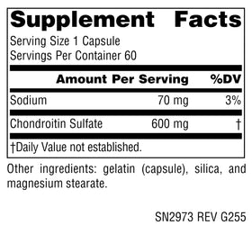 Source Naturals Chondroitin Sulfate 600 mg capsule side view