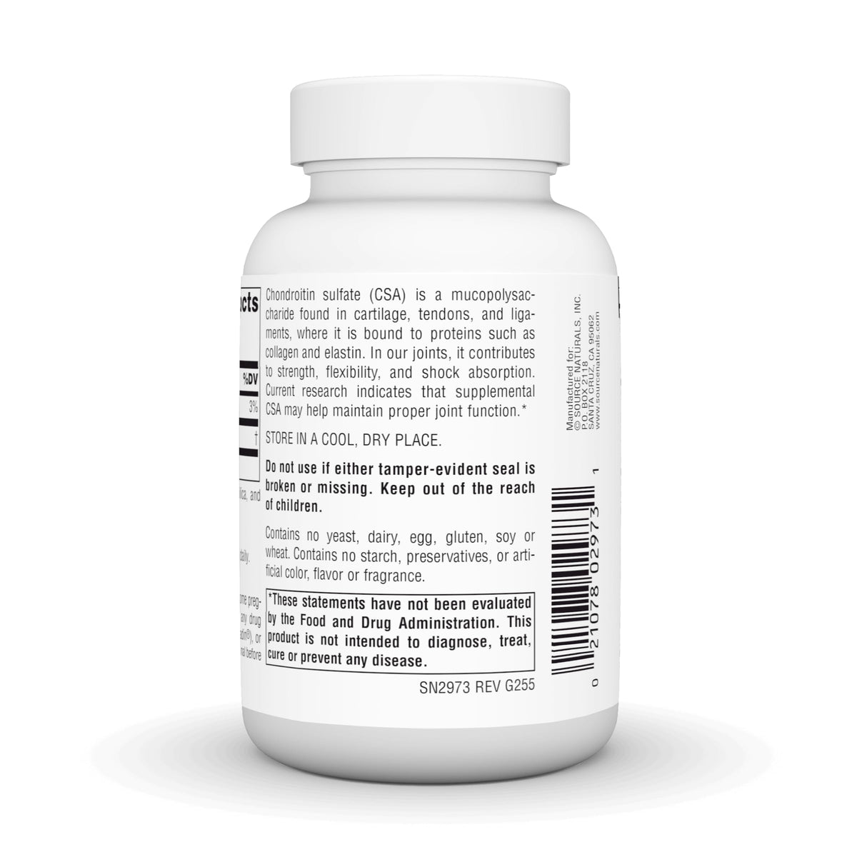 Source Naturals Chondroitin Sulfate label close-up