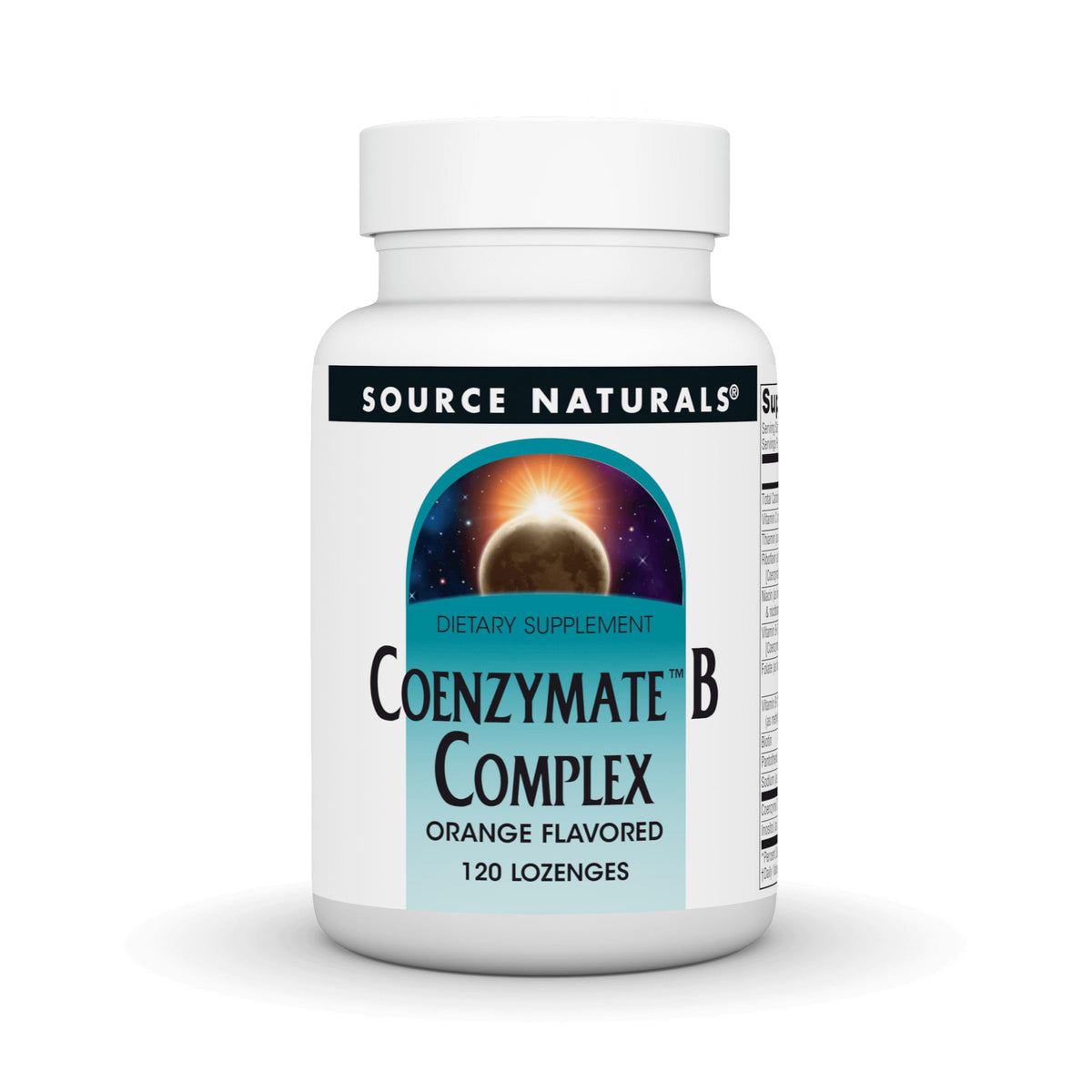 Source Naturals Coenzymate B Complex 120 pastilles orange vue de face