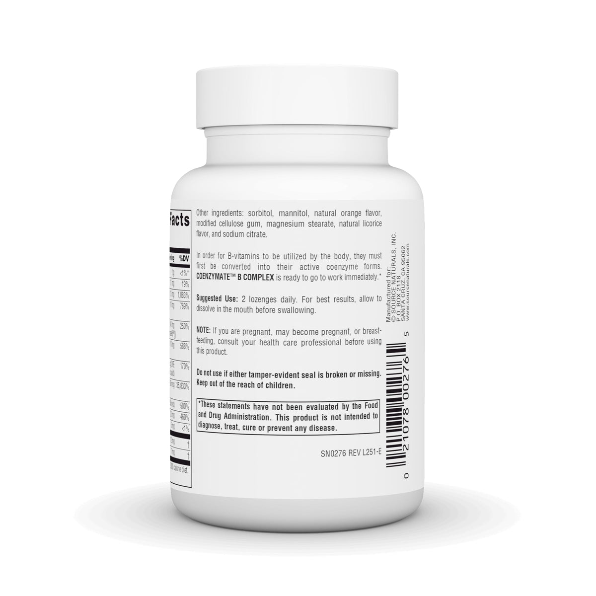 Source Naturals Coenzymate B Complex pastille orange sur une table