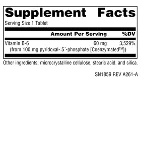 Source Naturals Coenzymated B-6 100 mg comprimés à l'intérieur