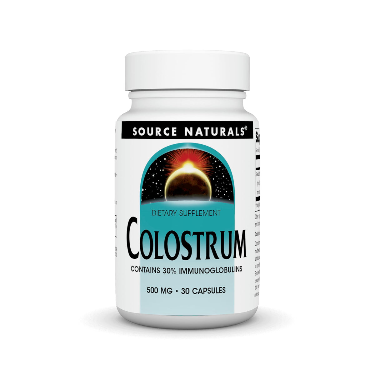 Source Naturals Colostrum 30 capsules vue avant