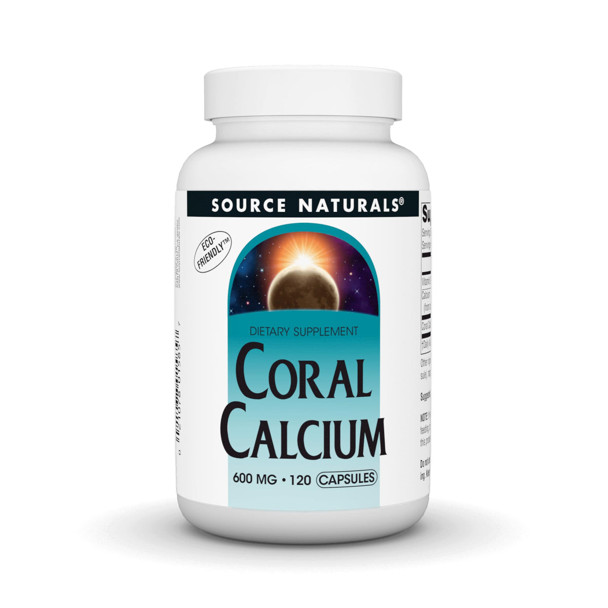 Source Naturals Coral Calcium 600mg 120 capsules front view