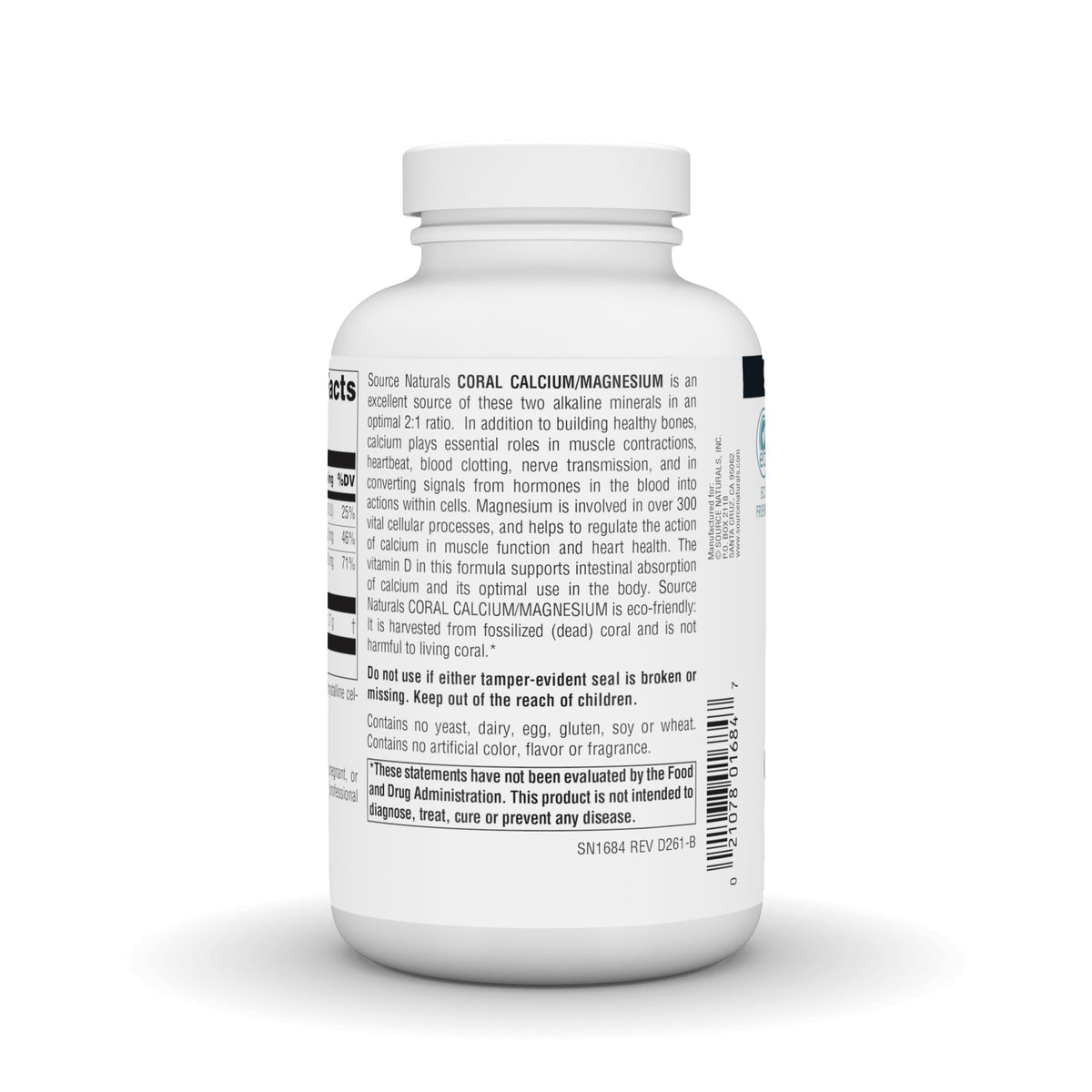 Source Naturals Coral Calcium/Magnésium 180 Capsules, capsules à l'intérieur