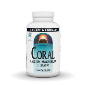 Source Naturals Coral Calcium/Magnésium 180 Capsules, vue de face