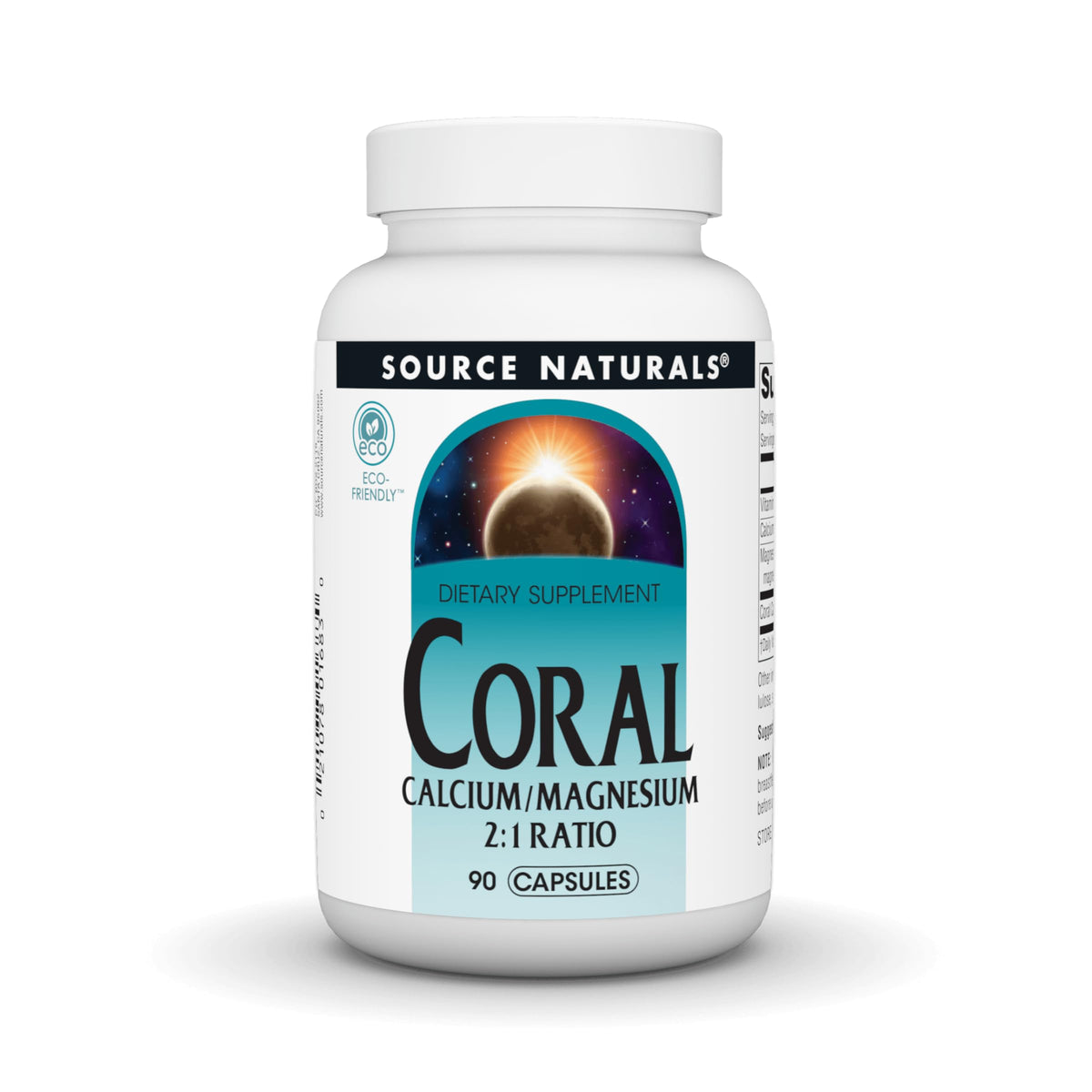 Source Naturals Coral Calcium/Magnesium 90 capsules front view