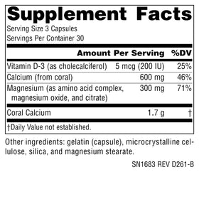 Source Naturals Coral Calcium/Magnesium 90 capsules side view