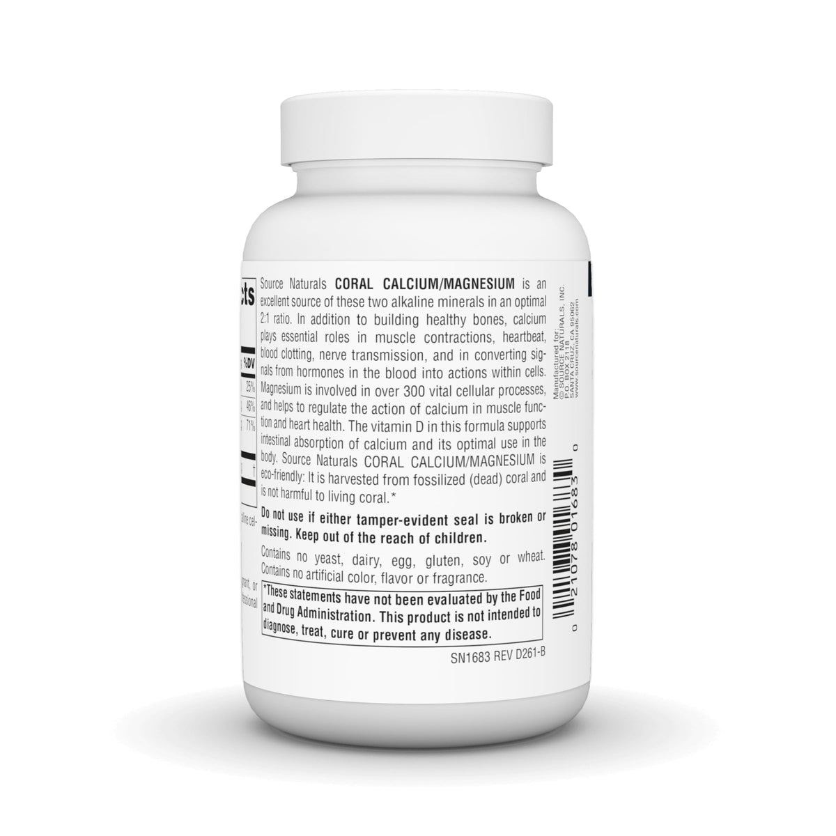 Source Naturals Coral Calcium/Magnesium capsule close-up