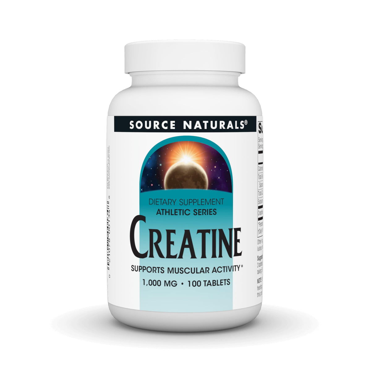 Source Naturals Créatine Monohydrate 100 comprimés vue de face