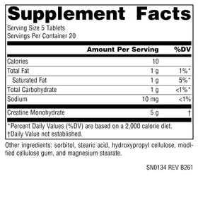 Source Naturals Créatine Monohydrate emballage et étiquette