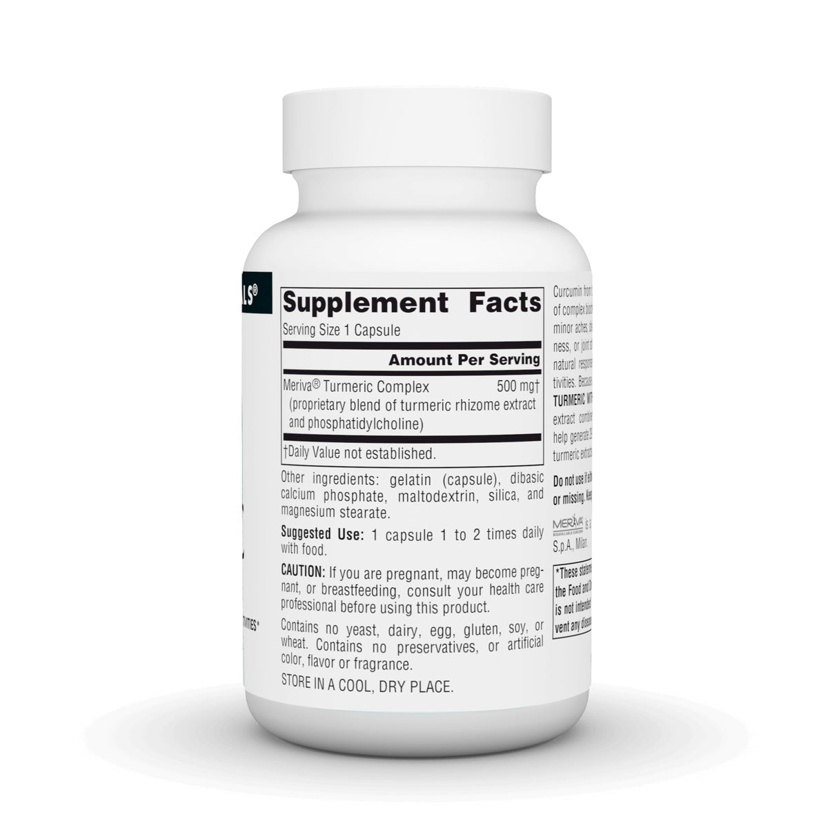 Source Naturals Curcuma avec Meriva 500 mg contenu des capsules