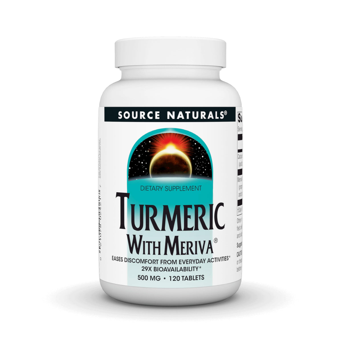 Source Naturals Curcuma avec Meriva 500mg 120 comprimés, vue avant