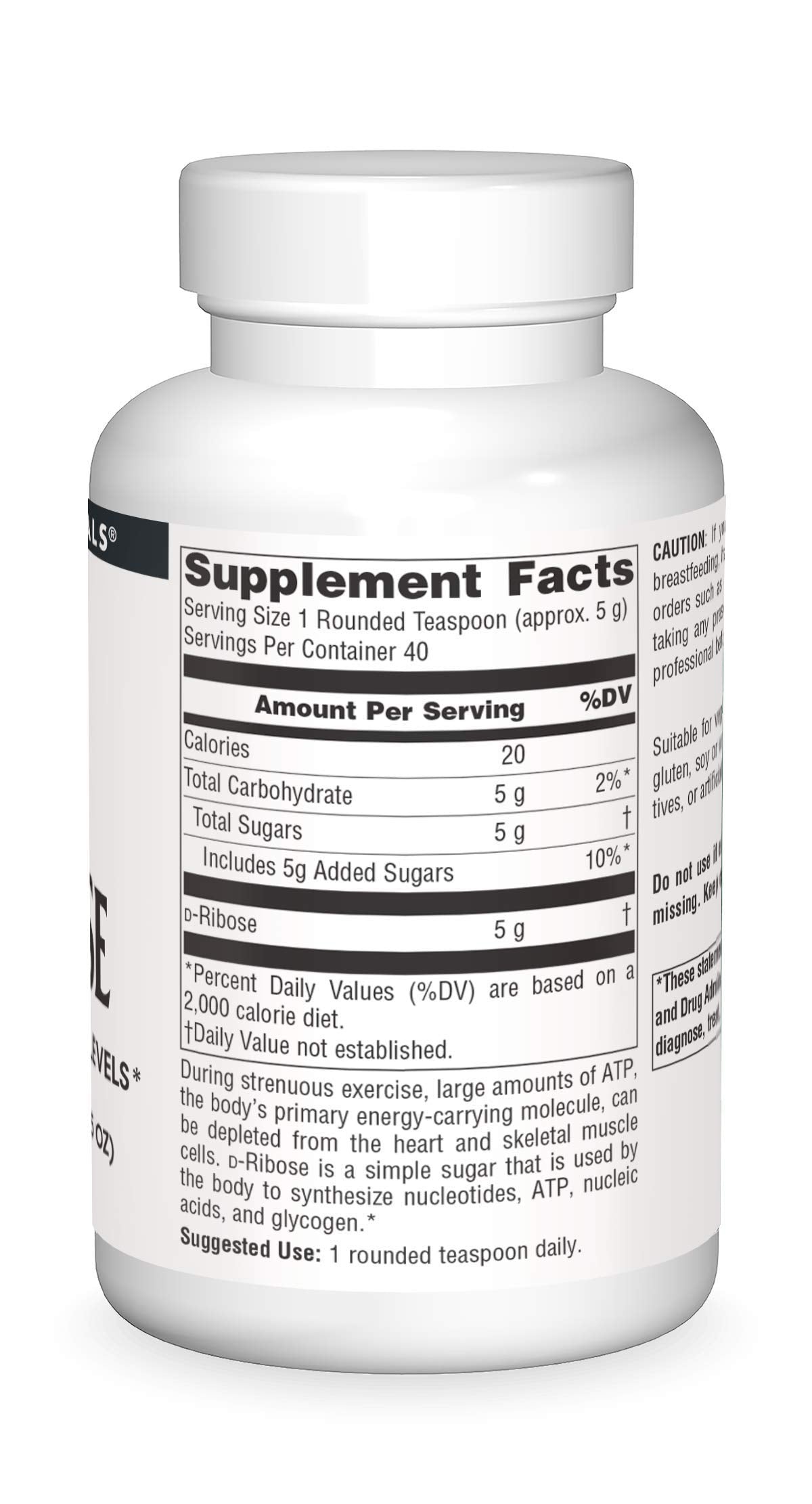 Source Naturals D-Ribose 200 g cuillère à café