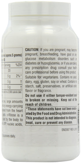Source Naturals D-Ribose 200 g ingrédients