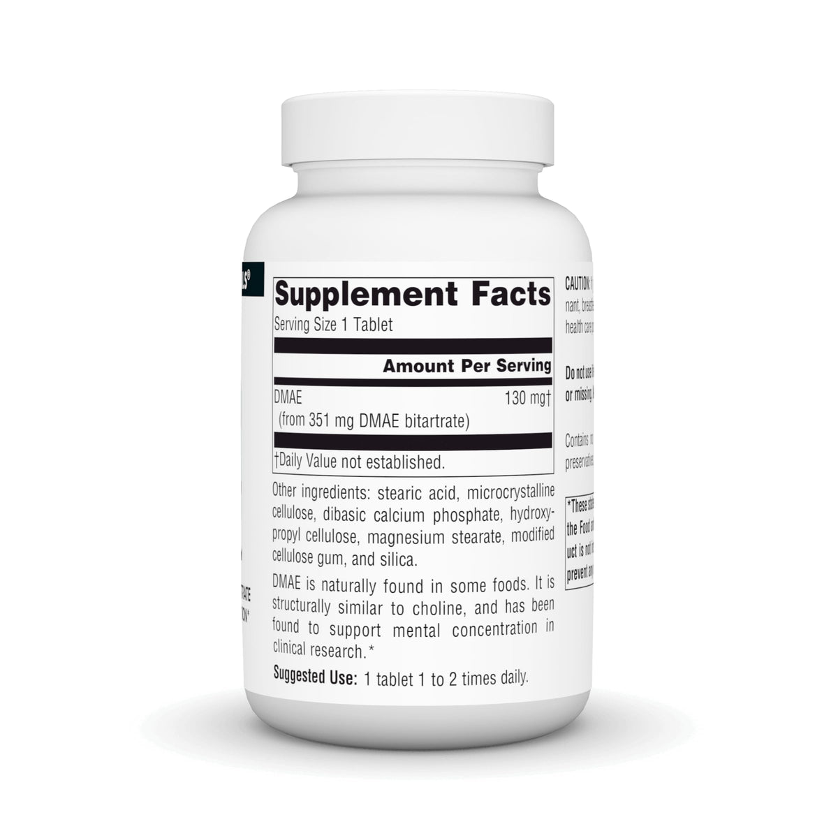 Source Naturals DMAE comprimés sur un fond neutre