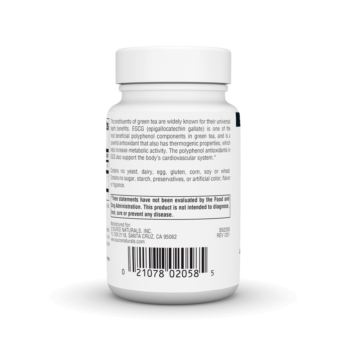 Source Naturals EGCG 350 mg, comprimés sur une table