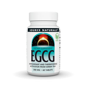 Source Naturals EGCG 350 mg comprimés végétaliens, vue de face