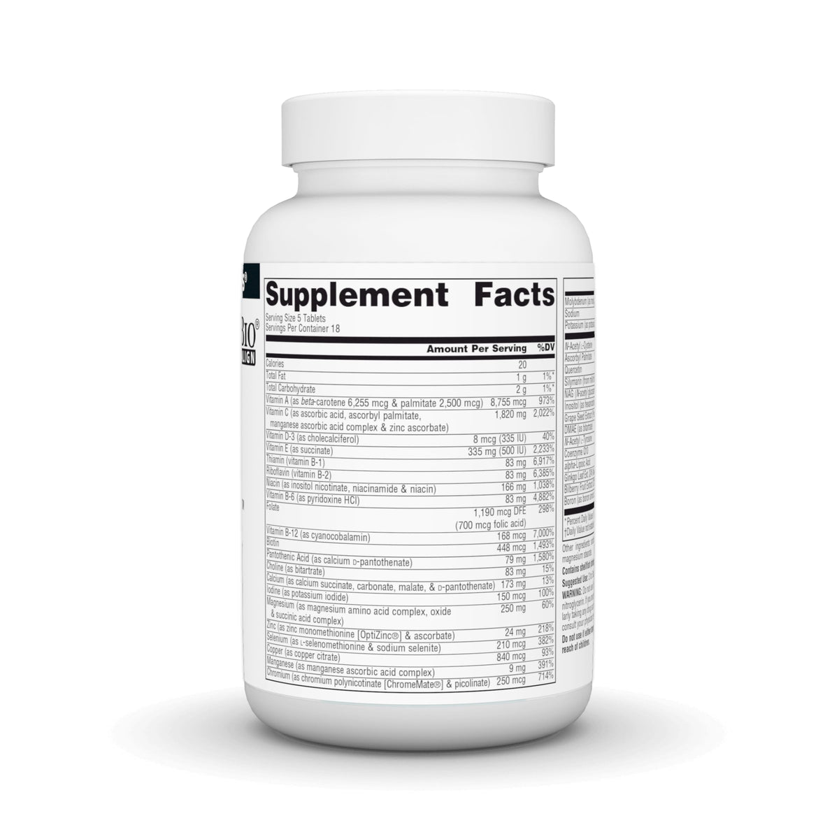 Source Naturals Elan Vital Multivitamines 90 comprimés côté