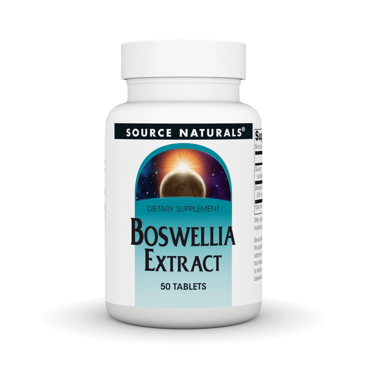 Source Naturals Extrait de Boswellia 50 comprimés vue de face