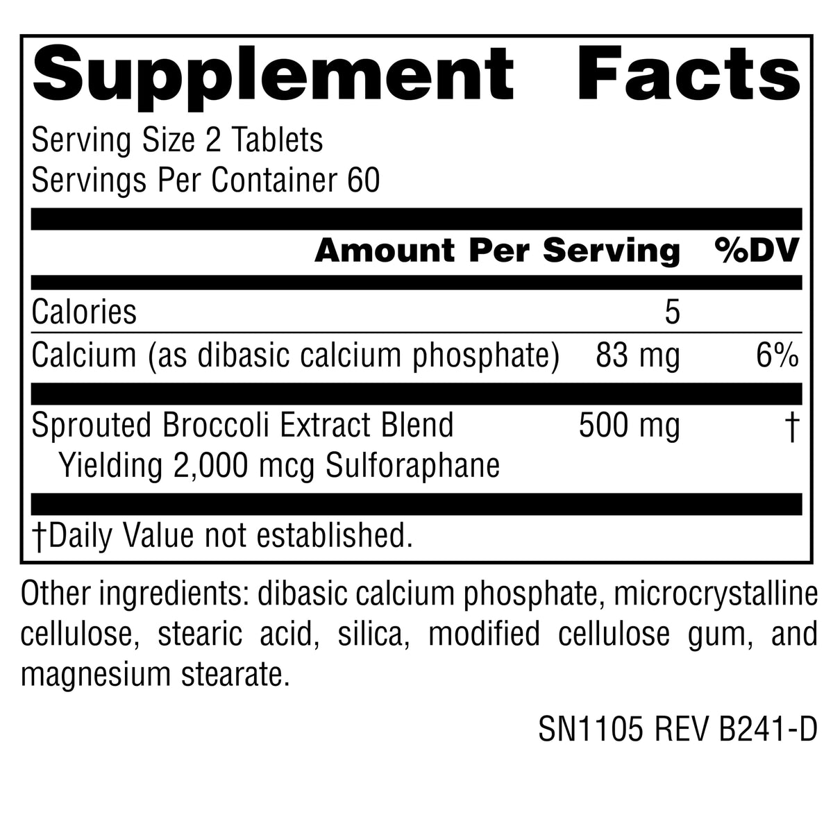 Source Naturals Extrait de Germes de Brocoli 250 mg - 120 Comprimés emballage