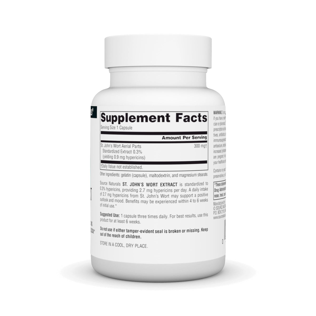 Source Naturals Extrait de Millepertuis 300 mg capsules arrière