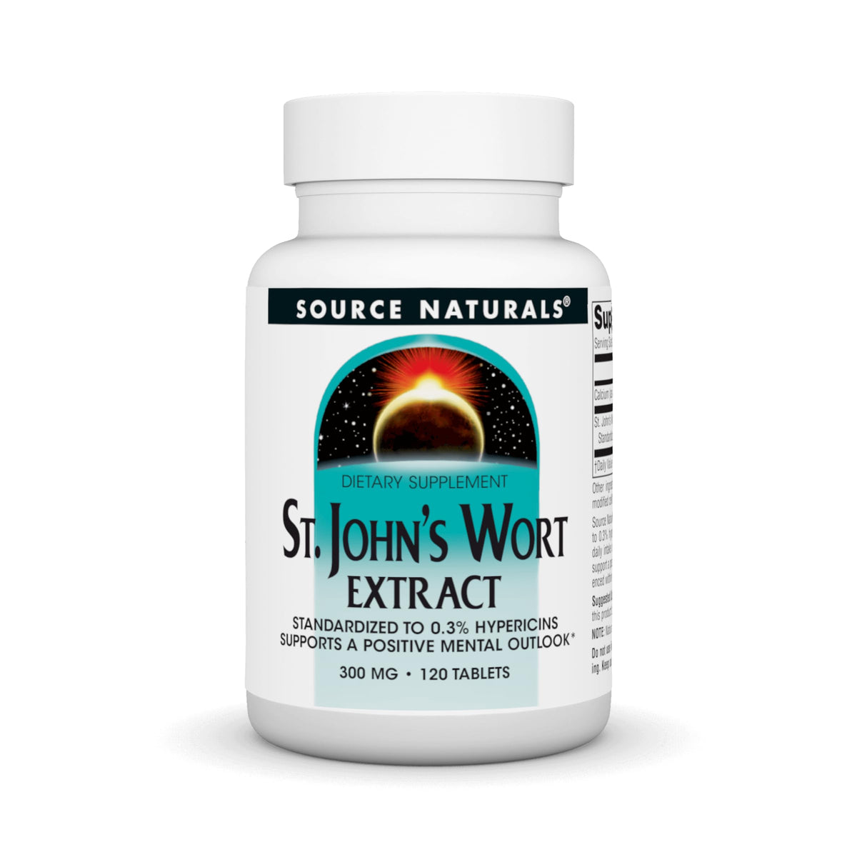 Source Naturals Extrait de Millepertuis 300 mg comprimés, vue de face