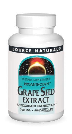 Source Naturals Extrait de Pépin de Raisin 200 mg - 90 Capsules vue de face