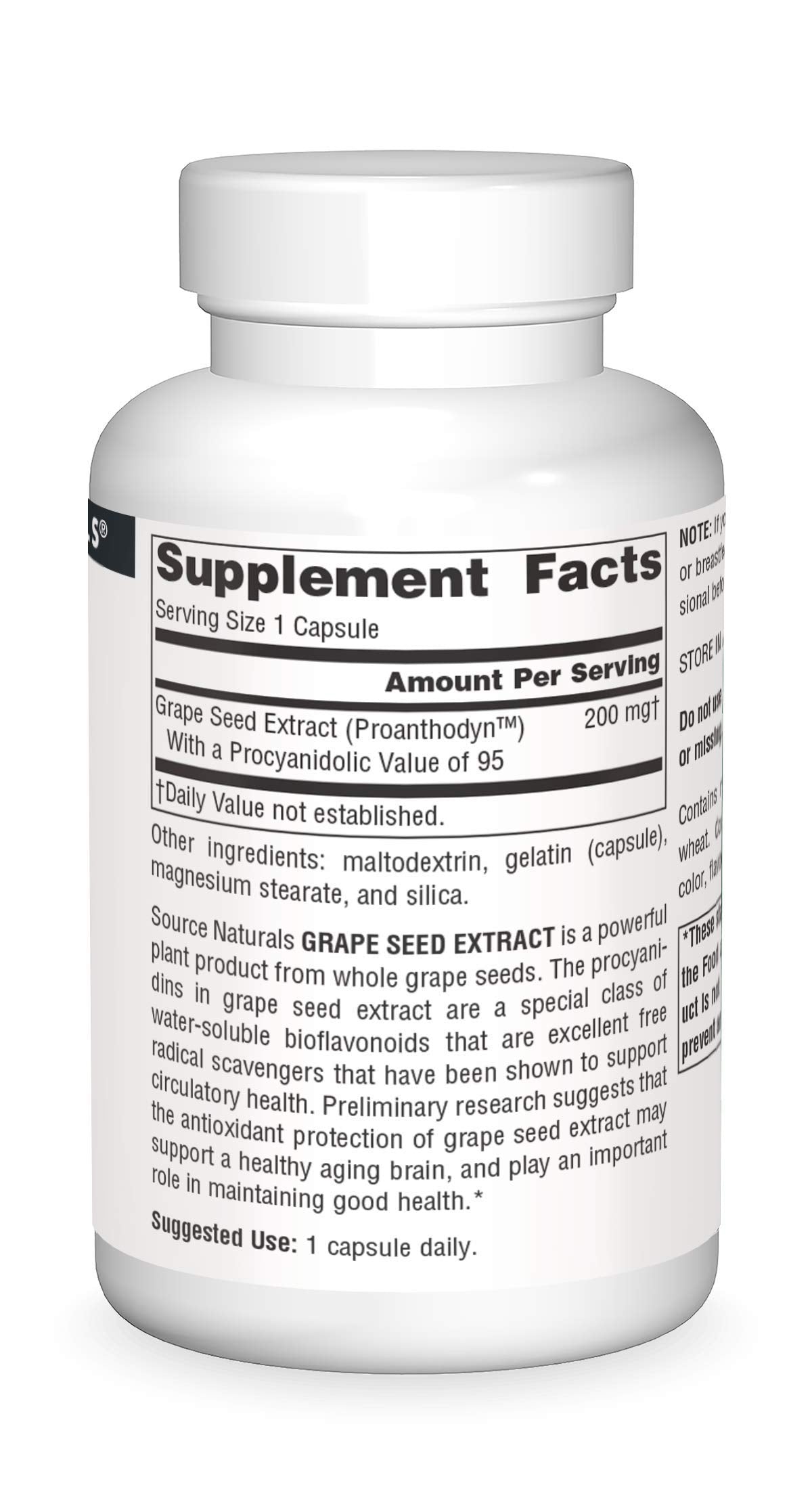 Source Naturals Extrait de Pépin de Raisin 200 mg emballage