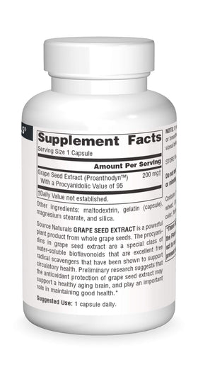 Source Naturals Extrait de Pépin de Raisin 200 mg emballage