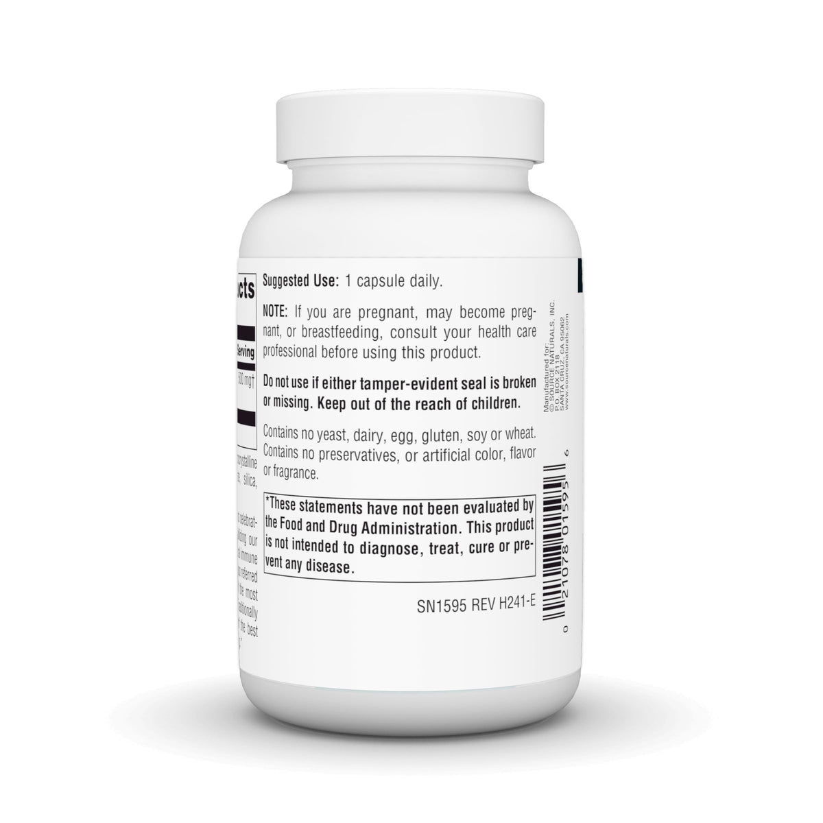 Source Naturals Extrait de Racine d'Échinacée 500 mg - capsules à l'intérieur du flacon