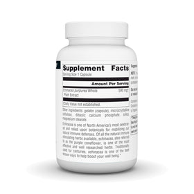 Source Naturals Extrait de Racine d'Échinacée 500 mg - vue arrière du flacon
