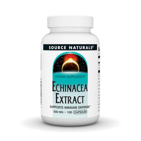 Source Naturals Extrait de Racine d'Échinacée 500 mg - vue avant du flacon