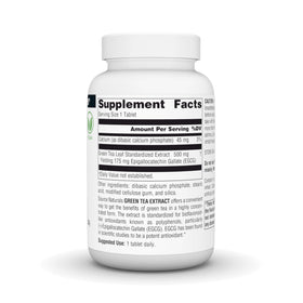 Source Naturals Extrait de Thé Vert 500 mg comprimés en gros plan