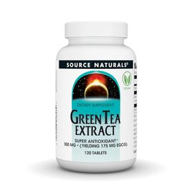 Source Naturals Extrait de Thé Vert 500 mg comprimés vue avant
