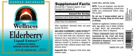 Source Naturals Extrait Liquide de Sureau 500 mg sur une table en bois