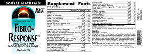 Source Naturals Fibro-Response 180 comprimés en gros plan sur le comprimé