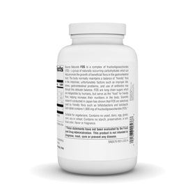 Source Naturals FOS 1000 mg 200 comprimés végétariens, étiquette des ingrédients