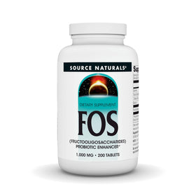 Source Naturals FOS 1000 mg 200 comprimés végétariens, vue de face